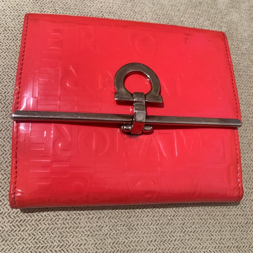 Salvatore Ferragamo Pink Monogram Patent Leather